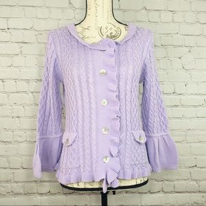Vintage J Jill Cardigan Sweater Purple Size XS